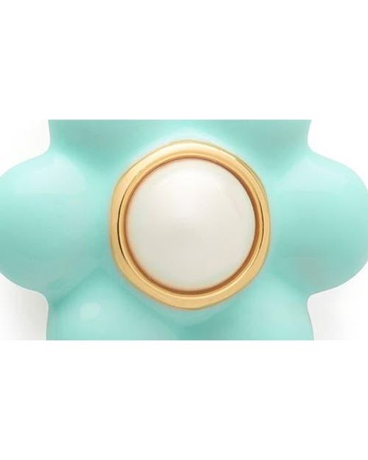 Kate Spade Blue Petal Puff Stud Earrings