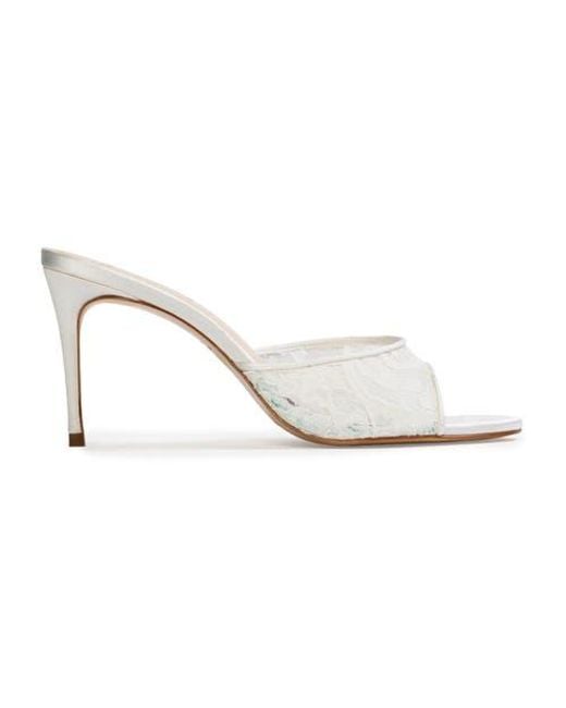 Black Suede Studio White Celeste 80 Mule