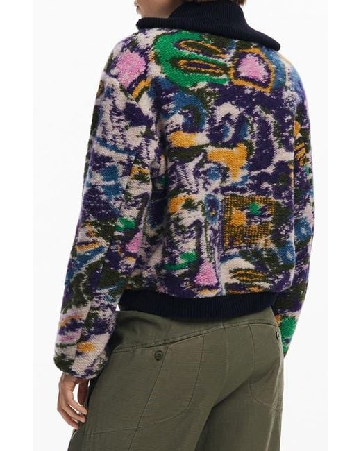 Desigual Black Wool Blend Woven Jacket