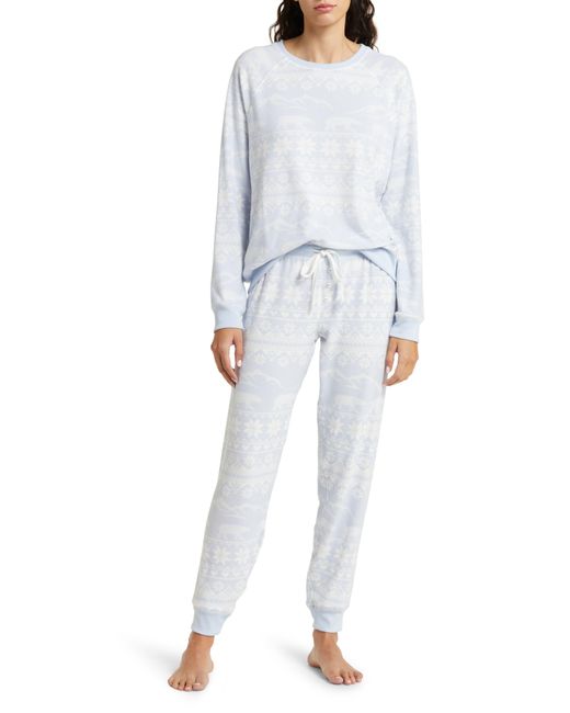 Pj Salvage Thermal Velour Pajamas in White | Lyst