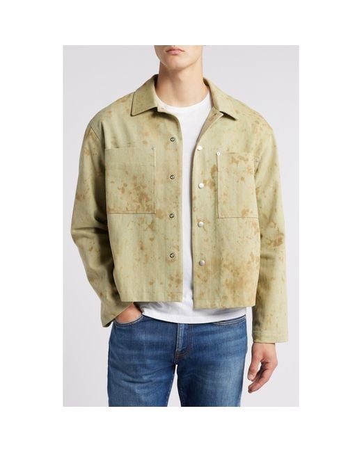 FRAME Paint Splatter Denim Shirt Jacket in Natural for Men Lyst