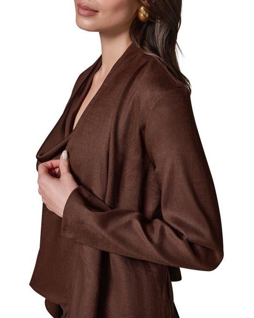 Donna Karan Brown Drape Front Jacket