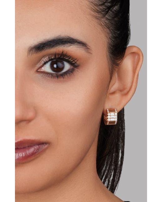 Mindi Mond Multicolor Clarity Diamond Huggie Hoop Earrings