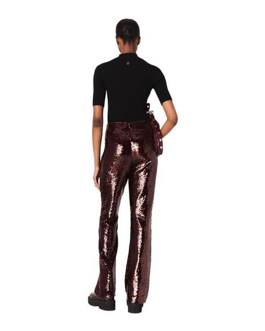 Maje Sequin-Embroidered Trousers