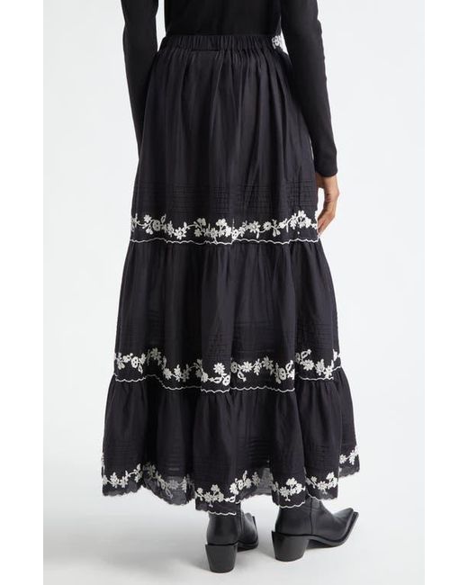 Embroidered ruffle skirt hot sale