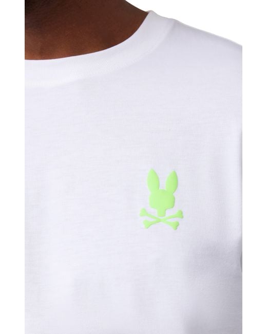 Psycho Bunny White Sloan Cotton Graphic T-shirt for men