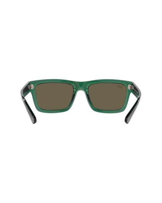 Ray-Ban Green Warren 57Mm Rectangular Sunglasses for men