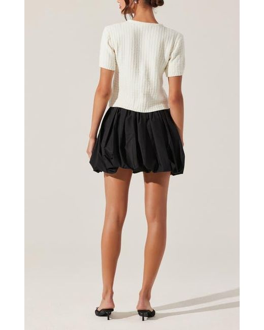 Astr Black Libi Bubble Hem Miniskirt