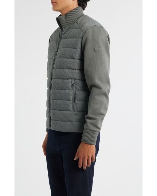 Save The Duck Gray Gio Mixed Media Hybrid Jacket for men