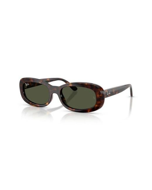 Ray-Ban Green 56Mm Oval Sunglasses