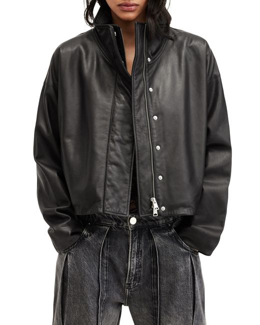 AllSaints Black Ryder Leather Jacket