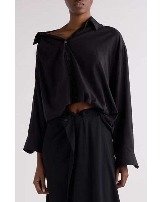 Balenciaga Black One-Shoulder Button-Up Shirt