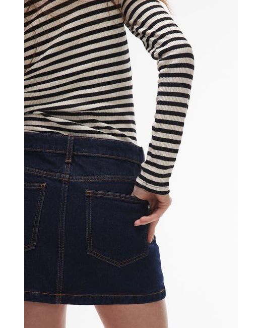 TOPSHOP Blue Pelmet Denim Miniskirt