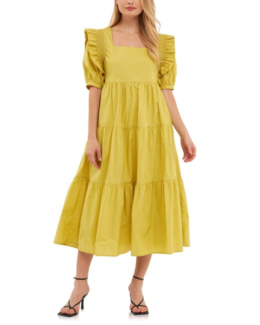 ENGLISH FACTORY Tiered Midi Dress - We Select Dresses