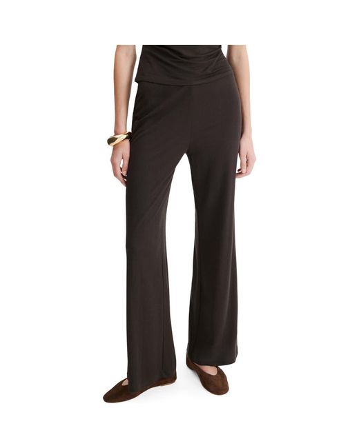 Mango Black Pull-On Straight Leg Pants