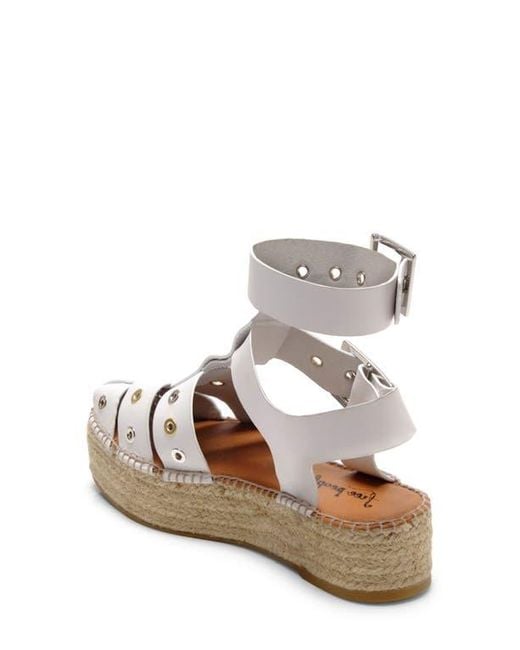 Free People White Gable Glad Ankle Strap Espadrille Platform Sandal