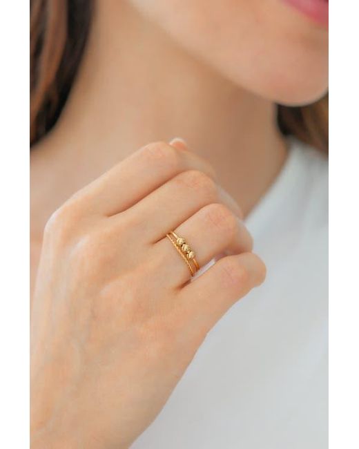 Mint & Lily White Dainty Stackable Beaded Fidget Set Ring