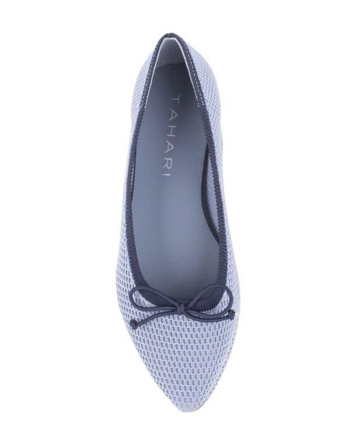 Tahari Blue Bogota Pointed Toe Flat