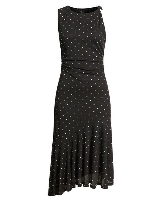 Rails Black Daija Polka Dot Sleeveless Asymmetric Midi Dress