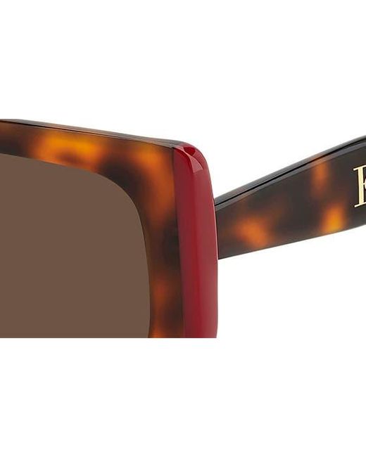 Carolina Herrera Brown 53mm Rectangular Sunglasses