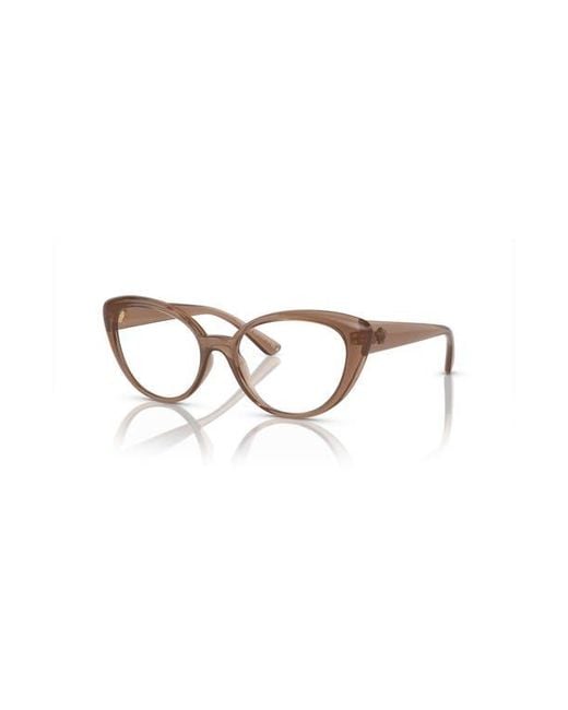 Versace Brown 53Mm Oval Optical Glasses