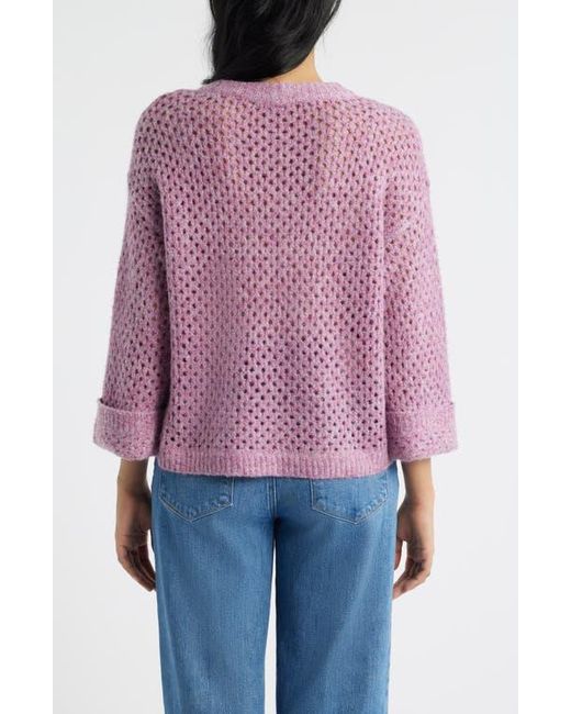 Wit & Wisdom Red Open Stitch Cuffed Sweater