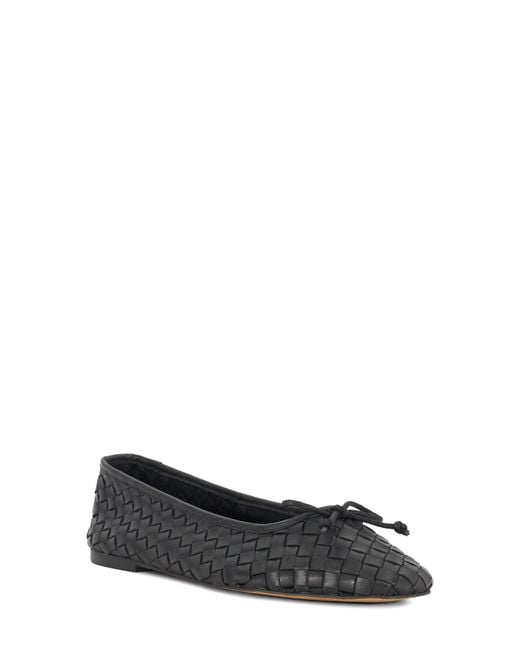 Dune Black Heat Leather Ballet Flat