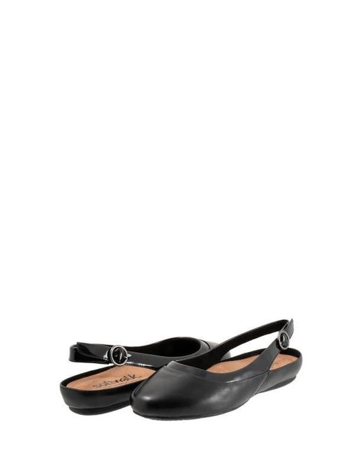 Softwalk® Black Sheffield Slingback Flat
