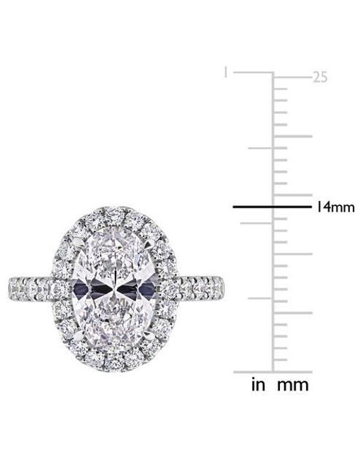 Julianna B Metallic 3-7/Ctw Lab-Grown Diamond Oval Halo Ring 14K