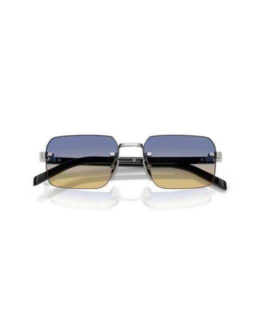 Prada Blue 55Mm Gradient Rectangular Sunglasses for men