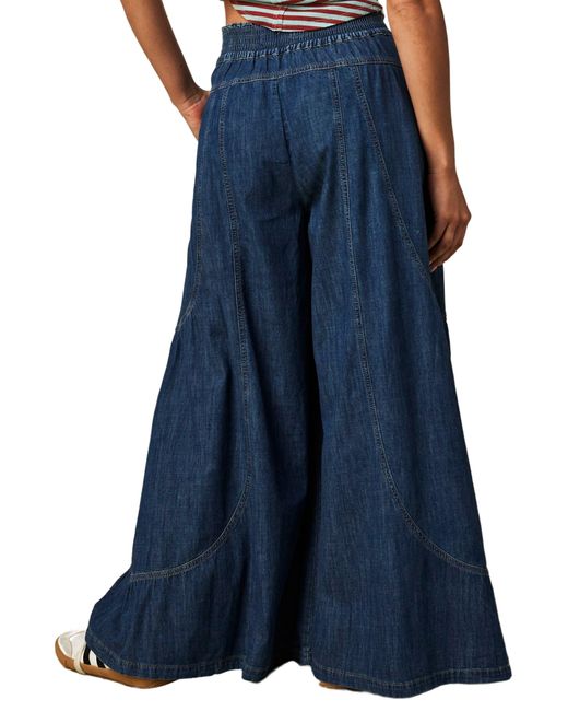 Free People Blue Dawn On Me Extra Wide Leg Jeans