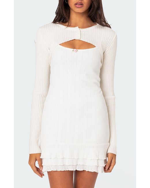 Edikted Octavia Shrug Sweater in White Lyst