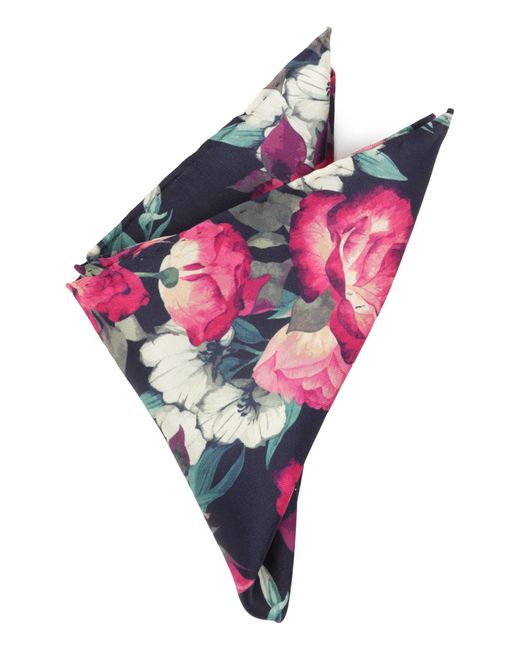 Cufflinks Inc. Pink Painted Floral Silk Pocket Square for men