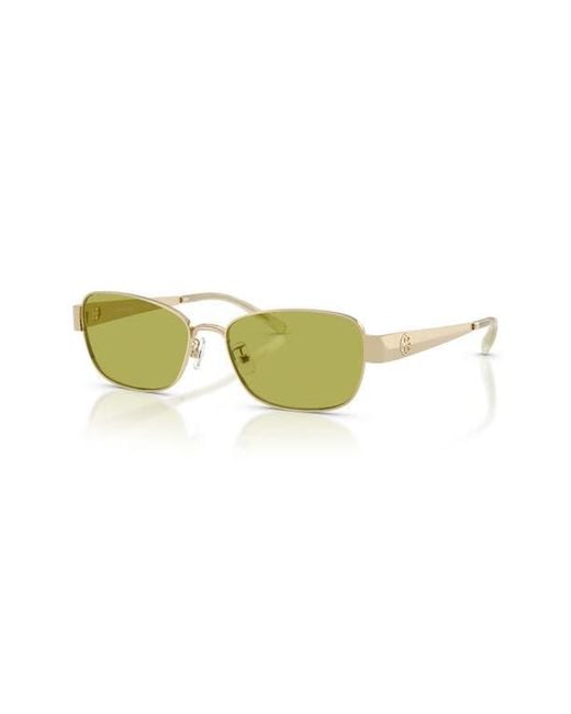 Tory Burch Yellow 55Mm Rectangular Sunglasses