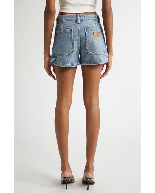 Alexander Wang Blue High Waist Denim Carpenter Shorts