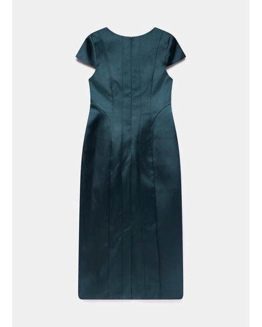 Mint Velvet Blue Satin Midi Dress