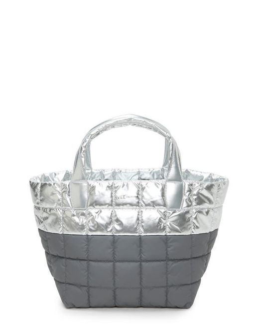 VEE COLLECTIVE Gray Medium Porter Quilted Recycled Nylon Tote