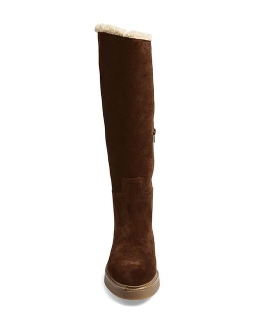 Jeffrey Campbell Brown Zabini Faux Shearling Lined Knee High Boot