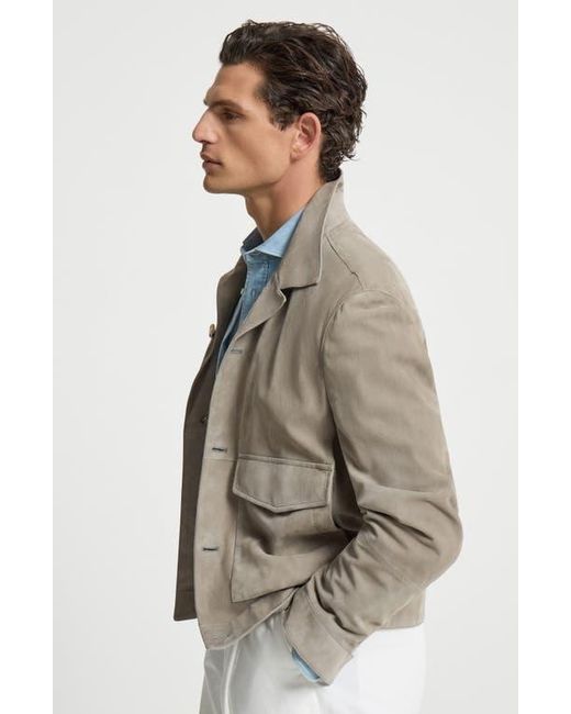 Brunello Cucinelli Natural Suede Jacket for men