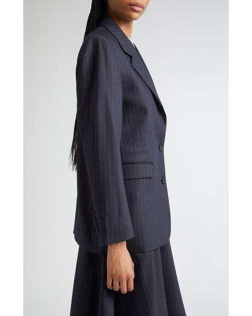 Golden Goose Deluxe Brand Blue Journey Pinstripe Wool Blend Blazer