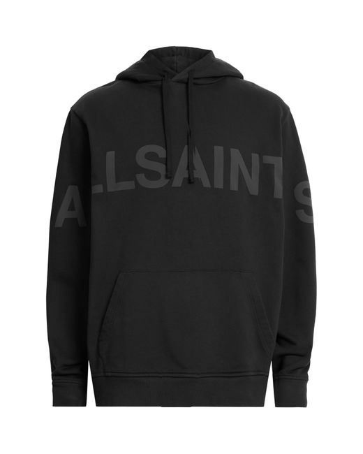 AllSaints Black biggy Logo Graphic Hoodie for men