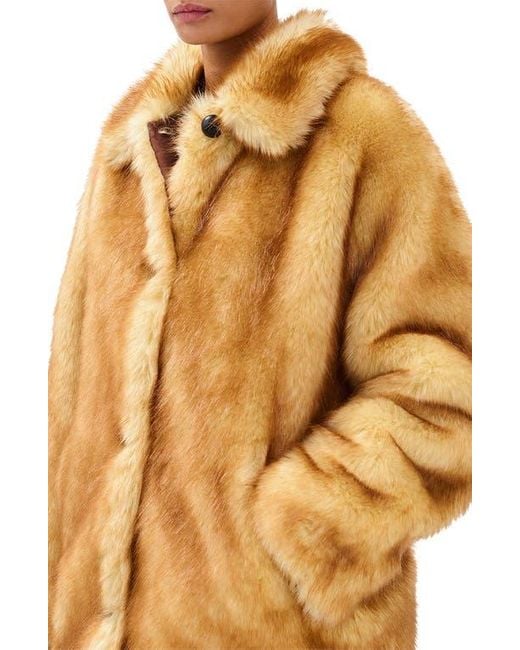 Rag & Bone Metallic Brenna Faux Fur Coat