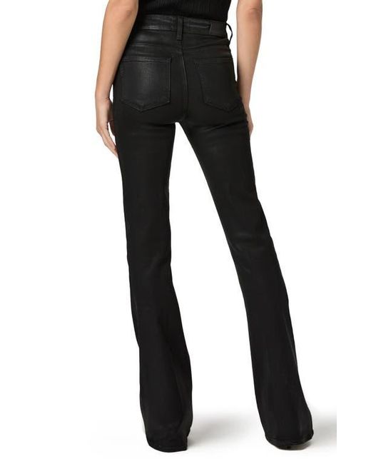 PAIGE Black Laurel Canyon Coated High Waist Bootcut Jeans