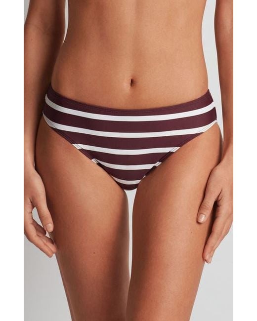 Ralph Lauren Brown Stripe Hipster Bikini Bottoms