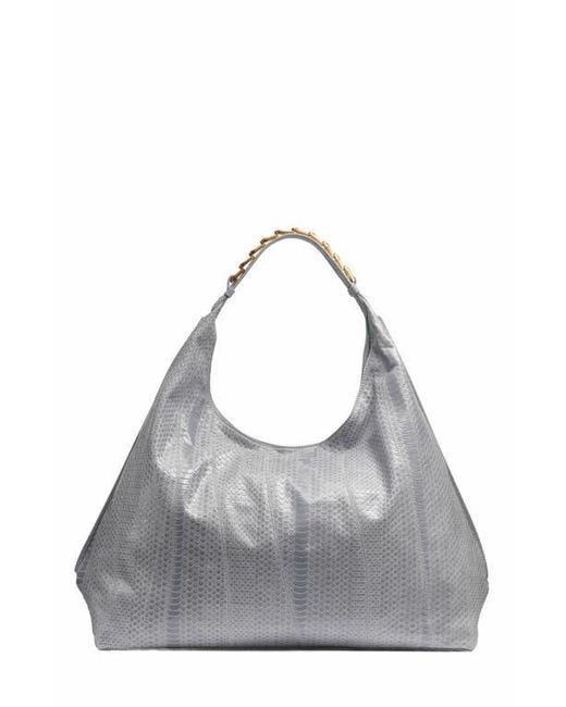Donna Karan Gray Bellmore Large Skipper Snake Hobo Bag