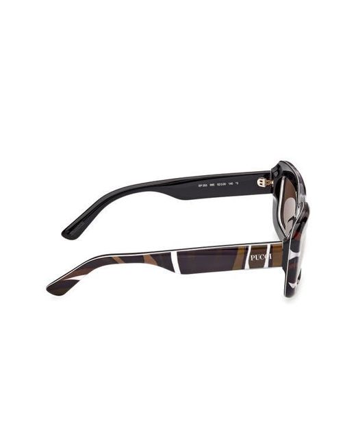 Emilio Pucci Brown 52Mm Rectangular Sunglasses