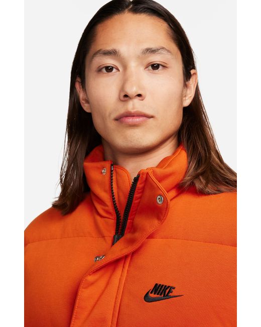 Nike Oversize Thermafit Down Puffer Jacket in Orange for Men Lyst