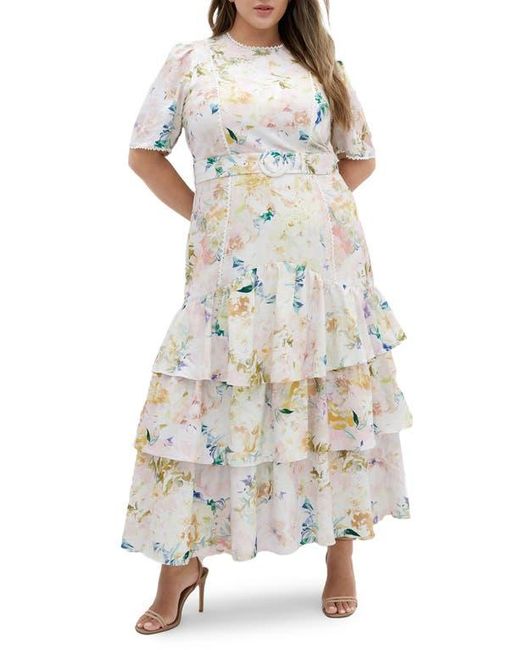 City Chic Multicolor Tiered Maxi Dress
