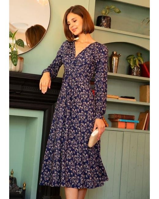 Alie Street London Blue Mollie Knot Midi Dress