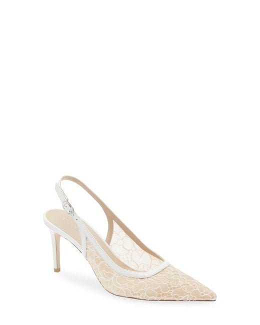 Stuart Weitzman White Stuart Power 75 Pointed Toe Slingback Pump